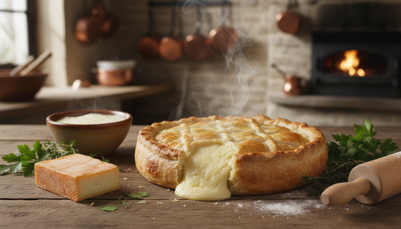 découvrez la recette authentique de la tourte au maroilles, un plat traditionnel savoureux qui réchauffe les cœurs et régale les papilles.