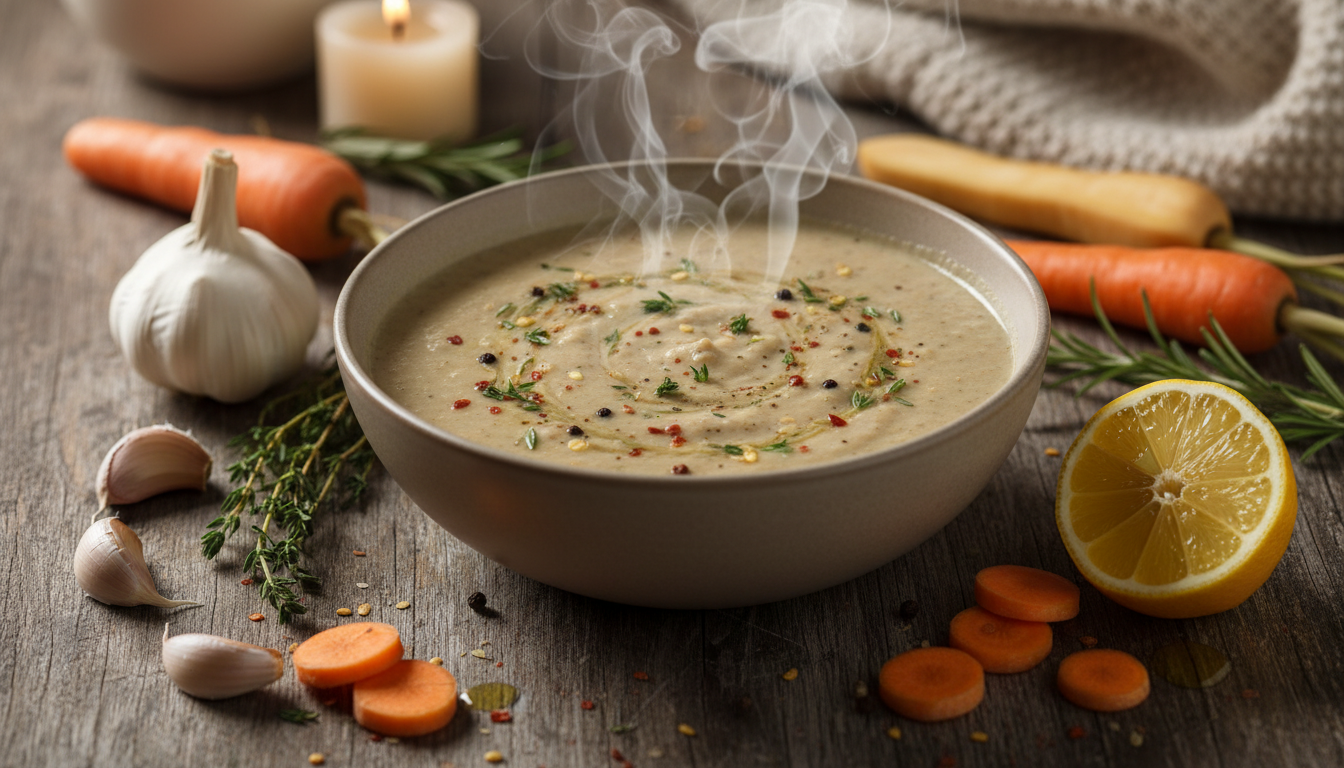 découvrez une recette onctueuse et parfumée de soupe réconfortante, idéale pour chasser le froid et la fatigue en fin d'hiver, facile à préparer pour un moment chaleureux et revitalisant.