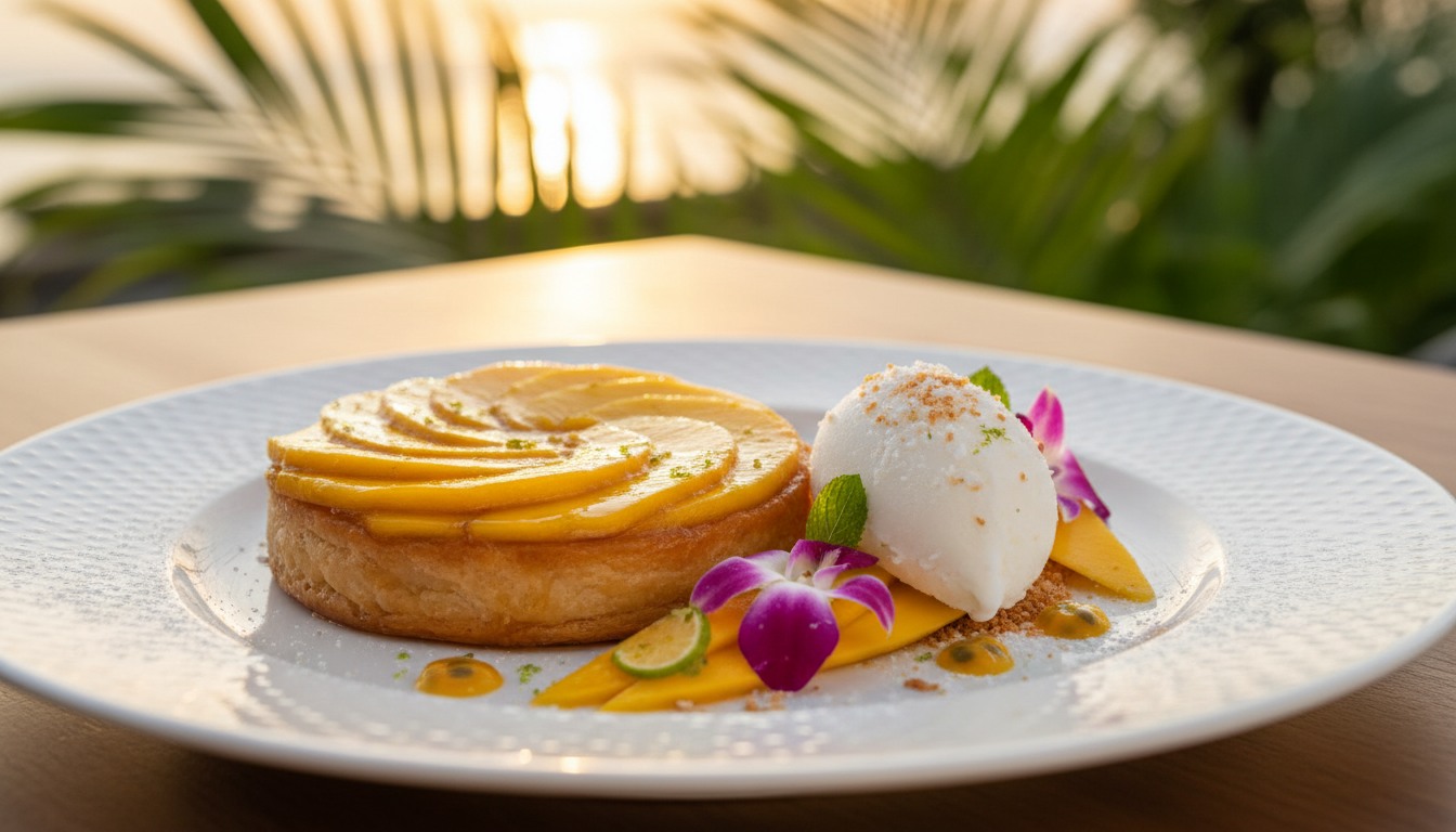 découvrez notre recette allégée de la tarte tatin à la mangue, une douceur exotique et légère à savourer sans modération pour un plaisir gourmand et sain.