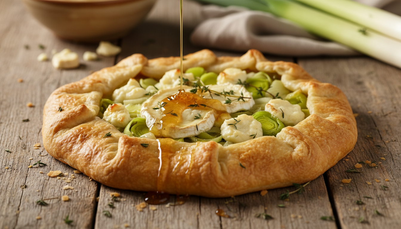 découvrez notre recette de tarte ultra fondante aux poireaux, chèvre et miel, sans œufs, pour une gourmandise légère et savoureuse à partager en toute simplicité.