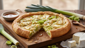 découvrez la recette de la tarte ultra fondante aux poireaux, chèvre et miel, une délicieuse gourmandise sans œufs, idéale pour un repas savoureux et léger.