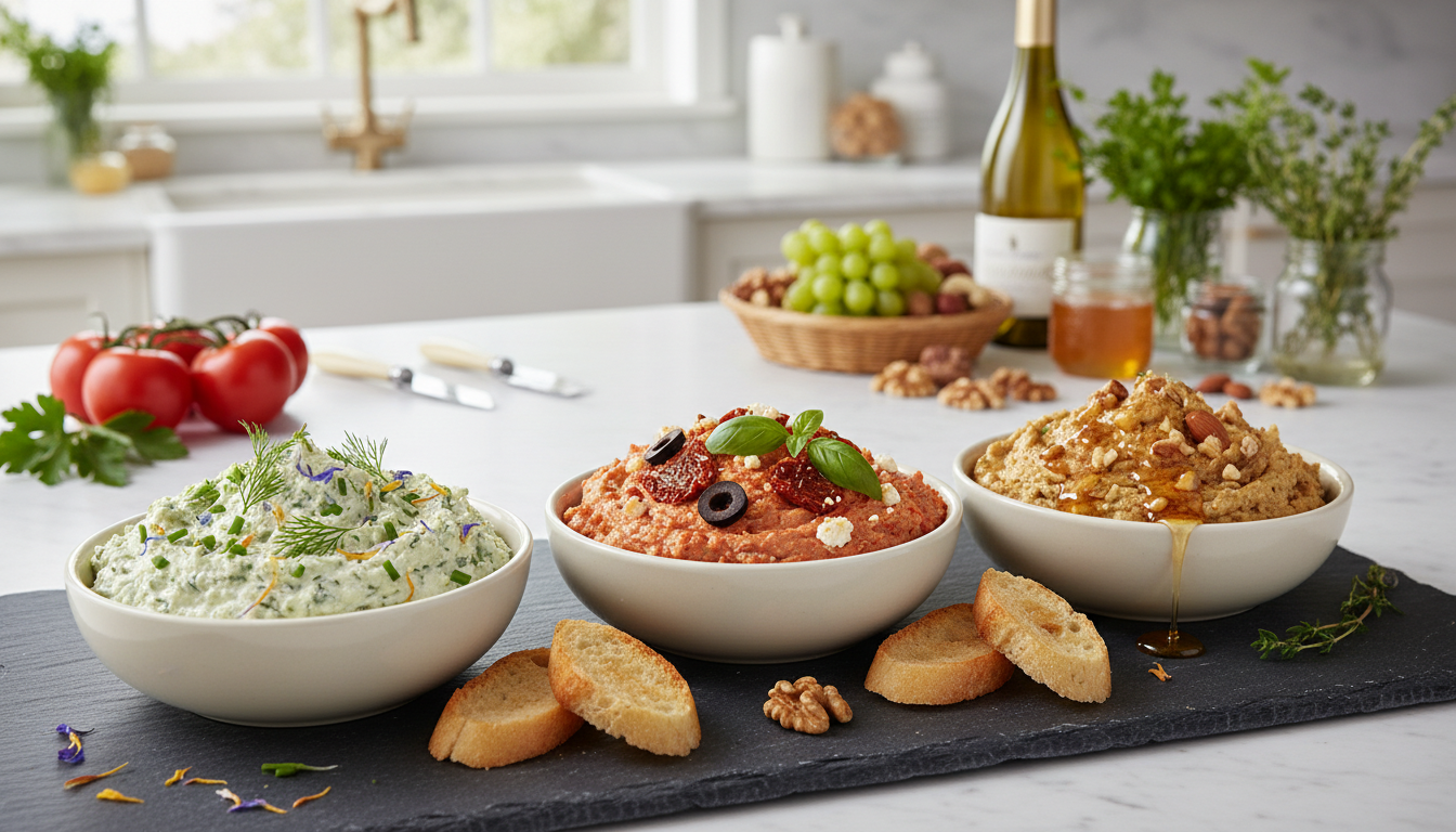 découvrez trois recettes faciles et savoureuses de tartinades au fromage frais, parfaites pour un apéritif gourmand et rapide à préparer.