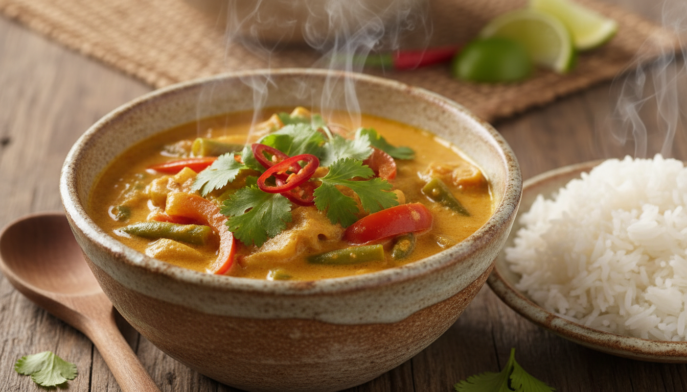 découvrez un curry thaï au gingembre et lait de coco, une explosion de saveurs exotiques qui réchauffera vos soirées et transformera chaque repas en un voyage culinaire inoubliable.