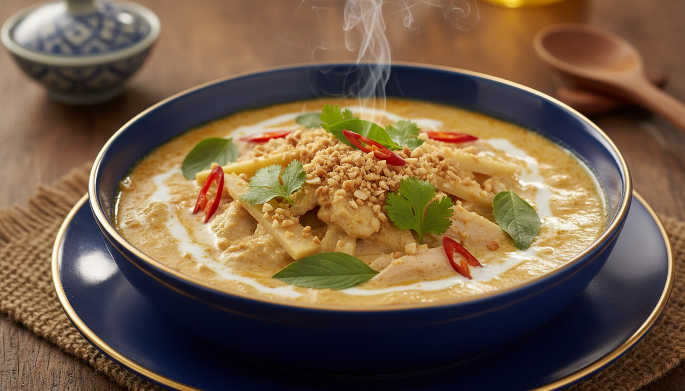 savourez un curry thaï au gingembre et lait de coco, une explosion de saveurs exotiques qui réchauffe vos soirées et rend chaque dîner mémorable.