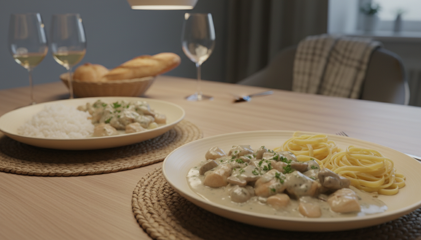 découvrez une blanquette de poulet revisitée alliant onctuosité et caractère grâce à une délicieuse sauce au bleu, pour un plat raffiné et savoureux.