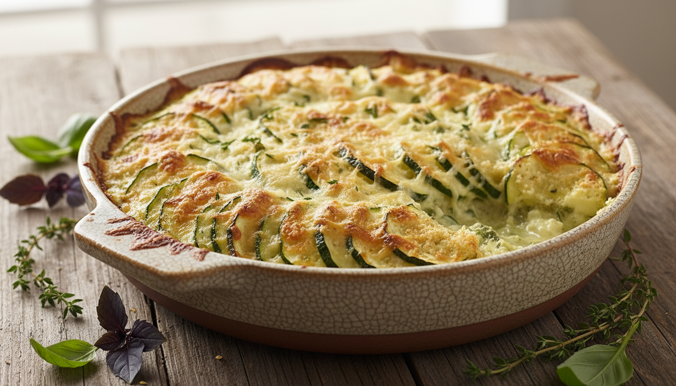 savourez un gratin de courgettes fondant qui transforme vos légumes oubliés en un plat réconfortant et gourmand, parfait pour toutes les occasions.