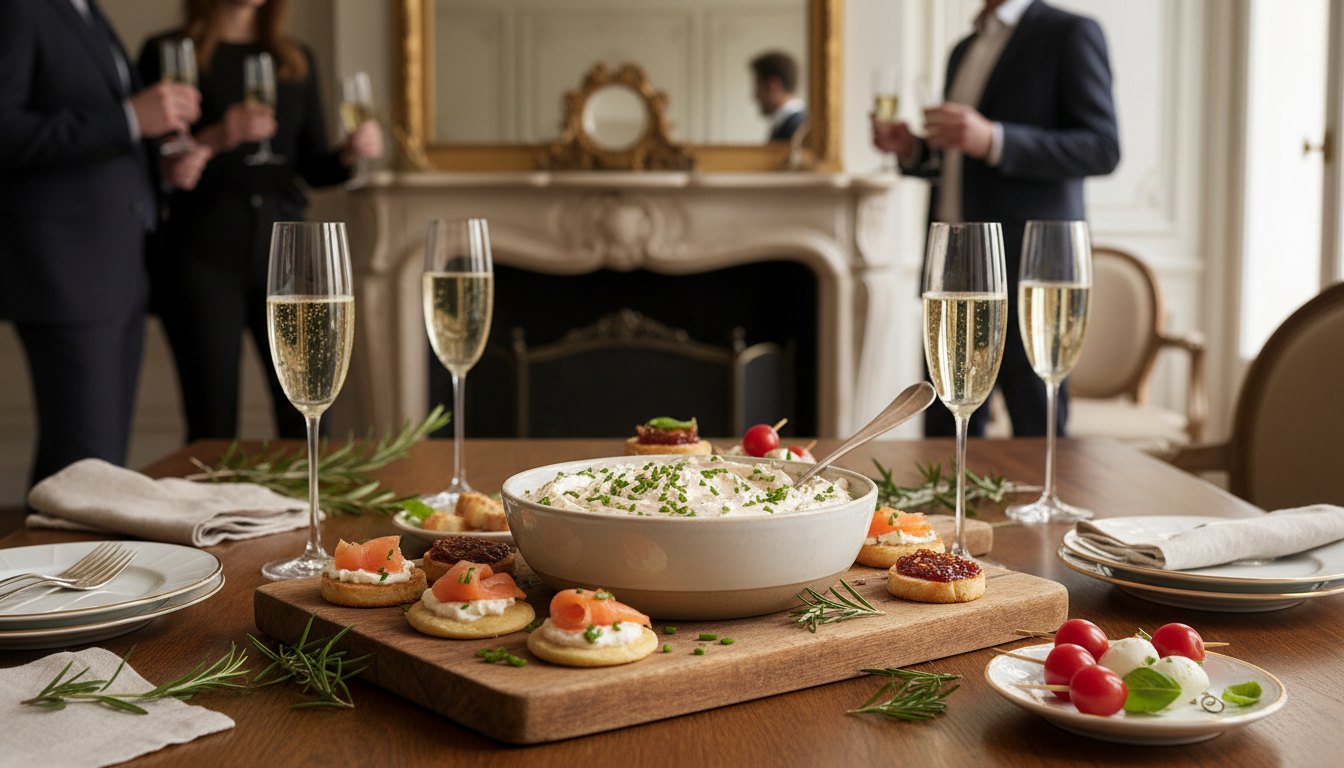 découvrez notre recette savoureuse de dip au saumon fumé et fromage de chèvre frais, un délice crémeux parfait pour vos apéritifs et moments gourmands.