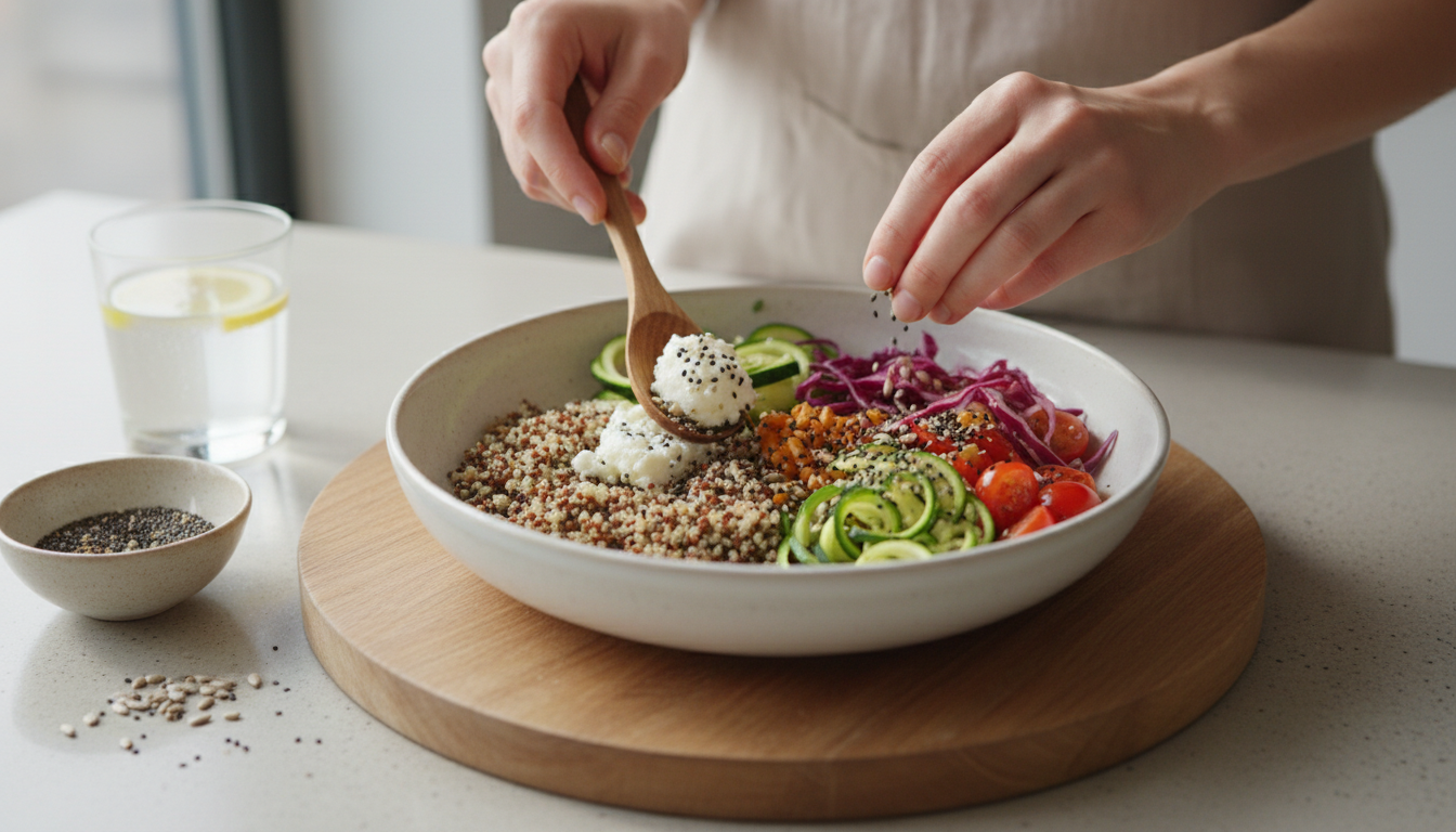 découvrez la recette gourmande et saine du buddha bowl au fromage de chèvre avec délice santé, alliant saveurs délicates et bienfaits nutritionnels pour un repas équilibré.