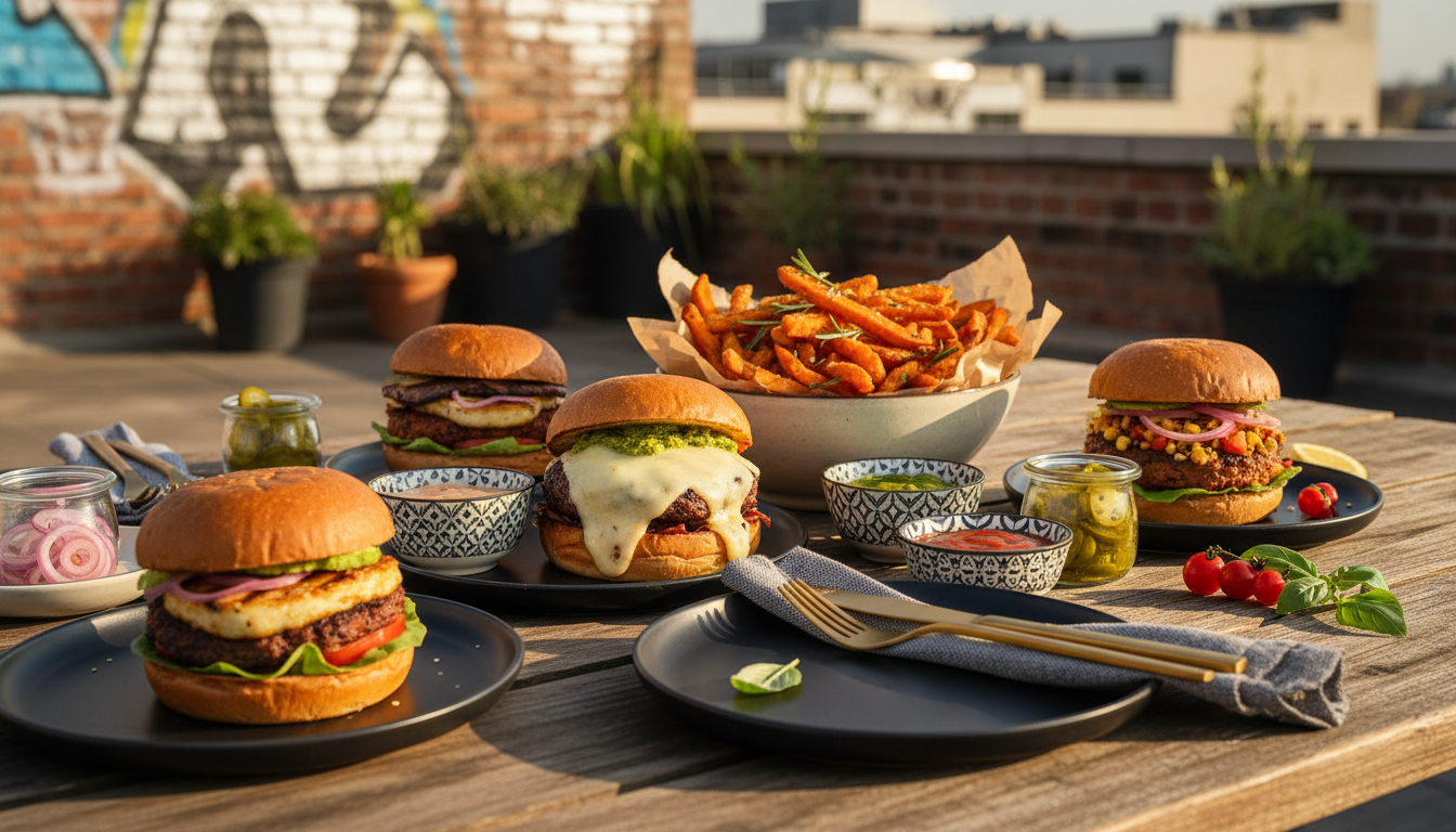 savourez un burger de bœuf gourmand garni de pesto frais et de fromage à raclette fondant pour une explosion de saveurs irrésistible.