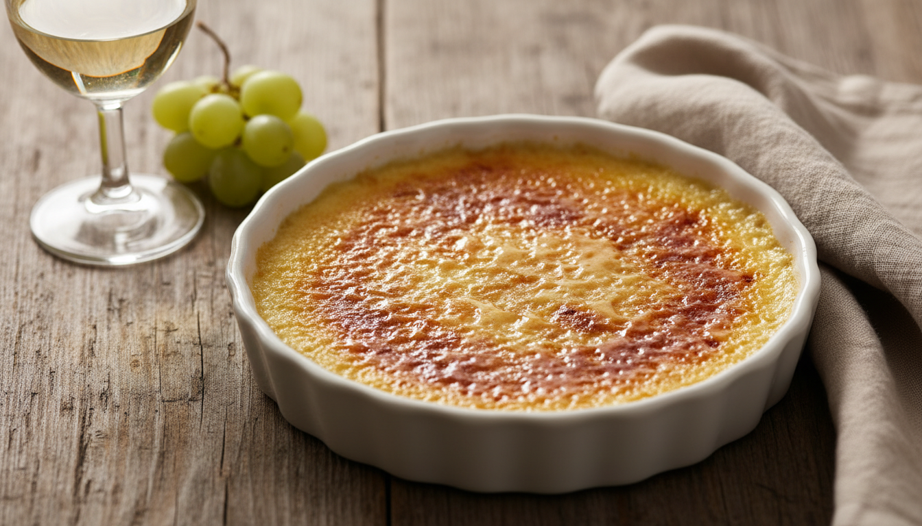 découvrez la recette gourmande et raffinée de la crème brûlée au vin blanc, un délice léger parfait pour impressionner vos invités avec une touche d'élégance.
