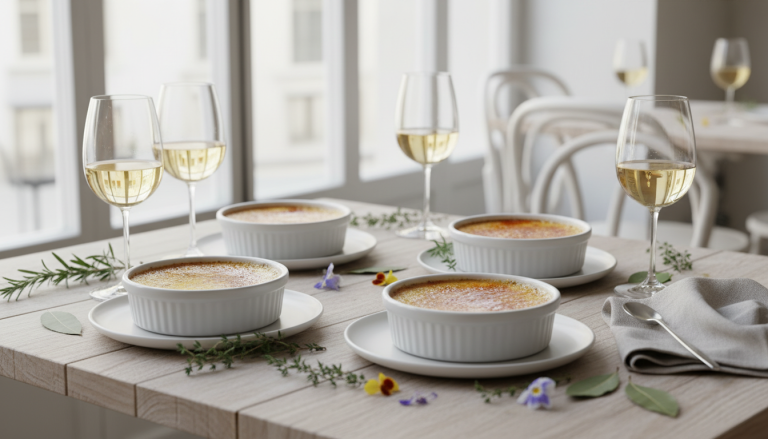 découvrez notre recette gourmande et raffinée de crème brûlée au vin blanc, un délice léger qui allie douceur et élégance pour surprendre vos papilles.
