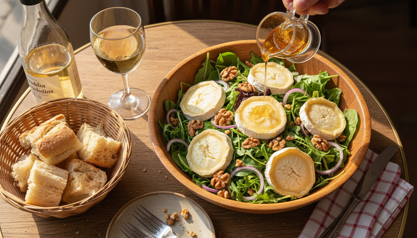 découvrez une recette simple et gourmande de salade au chèvre chaud, parfaite pour un repas frais et savoureux. facile à préparer, elle ravira vos papilles avec ses ingrédients frais et son fromage fondant.
