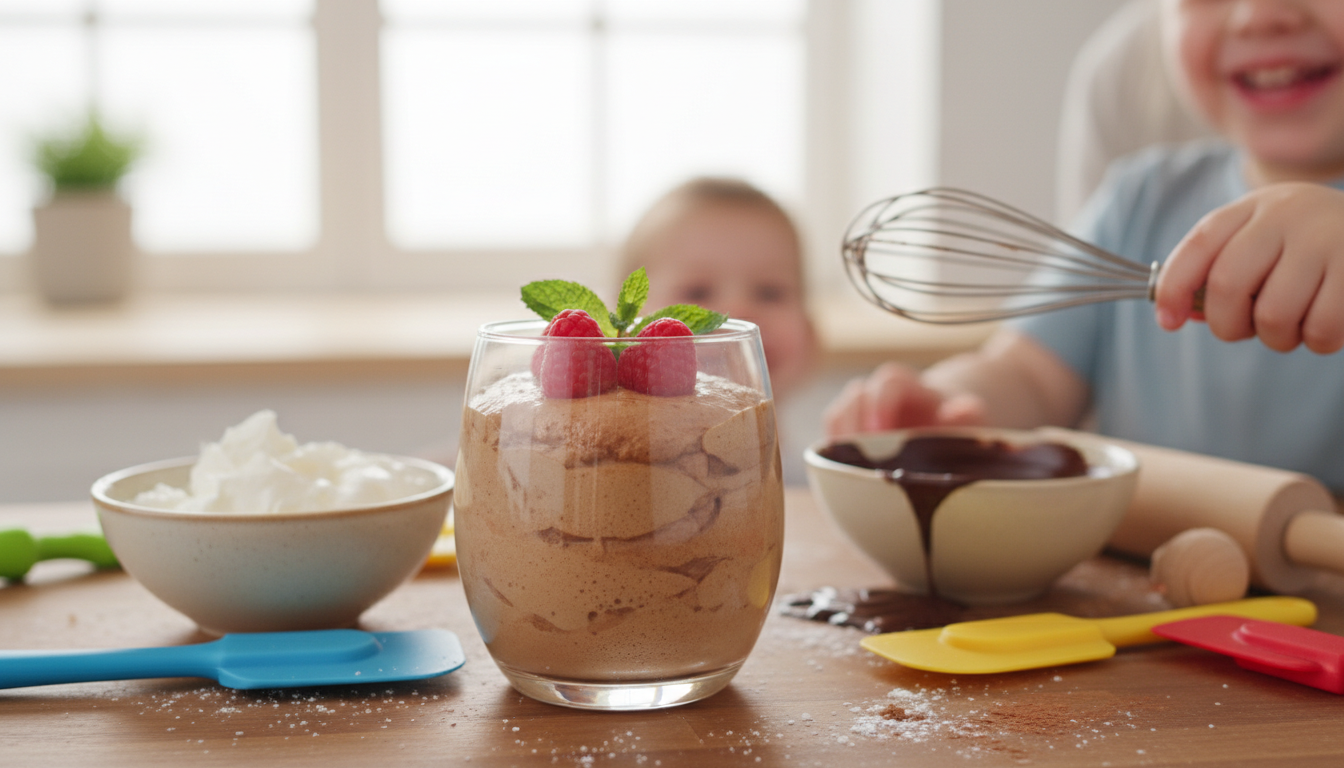 découvrez une délicieuse mousse au chocolat allégée, facile et ludique à préparer avec vos enfants pour des moments gourmands et conviviaux en famille.