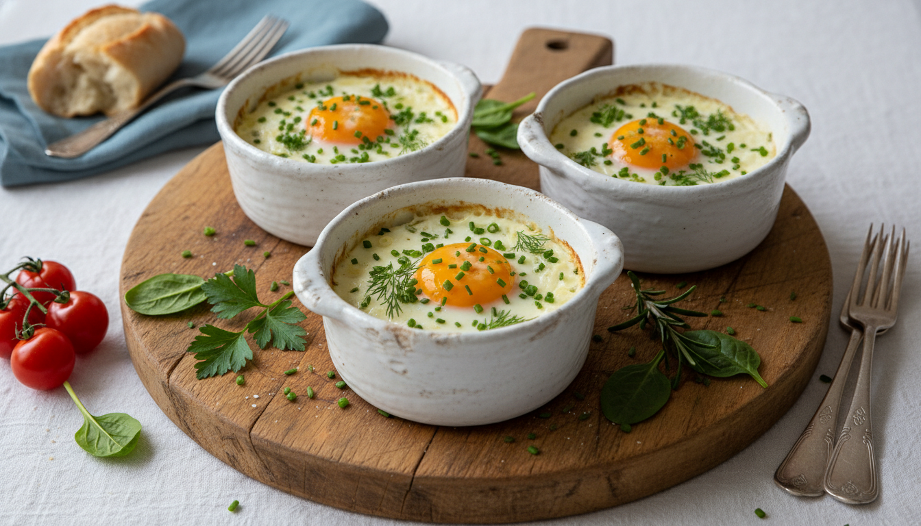 découvrez une délicieuse recette d'œufs cocotte aux champignons fondants et au fromage gourmand, parfaite pour un repas convivial et savoureux.