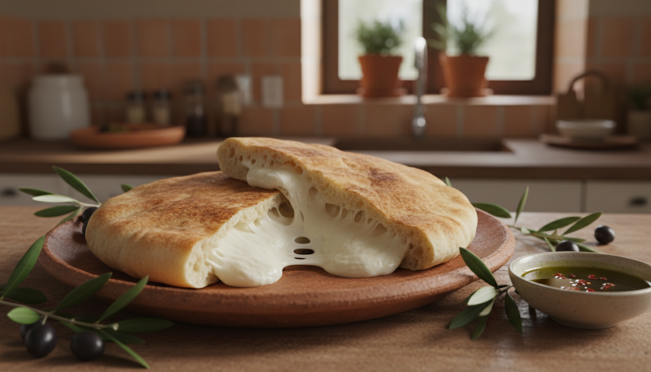 découvrez une délicieuse recette maison de pita garnie de fromage fondant, facile à préparer et parfaite pour un repas savoureux et réconfortant.