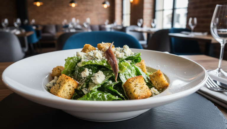 découvrez notre délicieuse salade césar revisitée, agrémentée d'une touche savoureuse de fromage bleu pour une explosion de saveurs unique et gourmande.