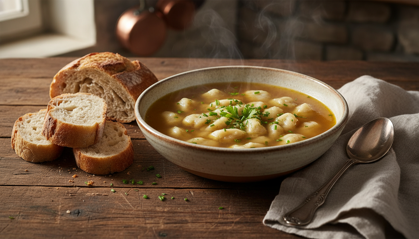 découvrez une recette traditionnelle suisse simplifiée de soupe légère à la farine, délicieuse et facile à préparer pour un repas convivial.