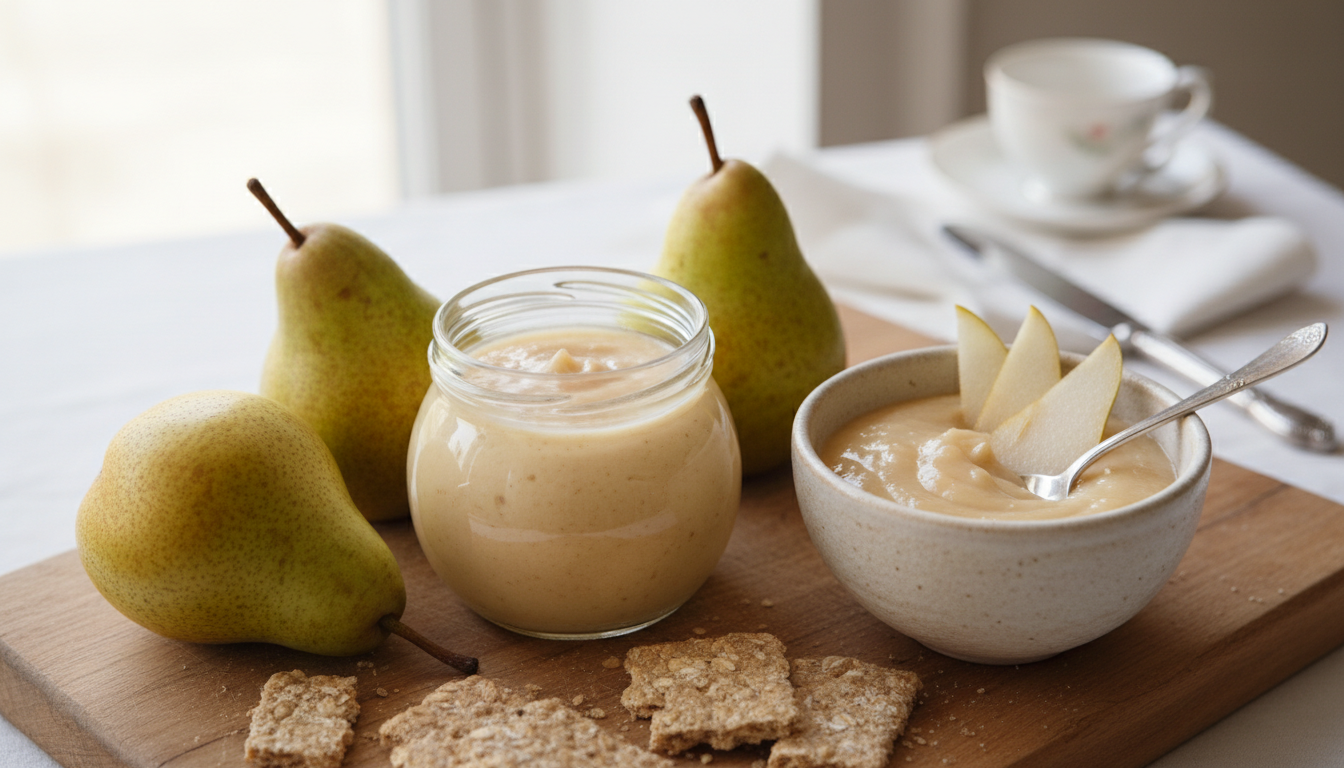 découvrez une délicieuse tartinade légère à la poire et à la fève tonka, une recette gourmande et raffinée parfaite pour un moment de douceur et d'élégance.