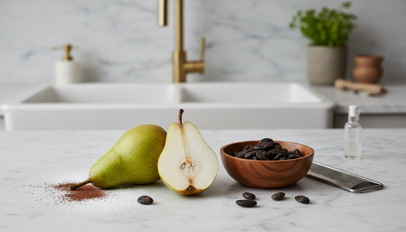 découvrez notre recette gourmande et raffinée de tartinade légère à la poire et à la fève tonka, parfaite pour un délicieux moment de douceur.