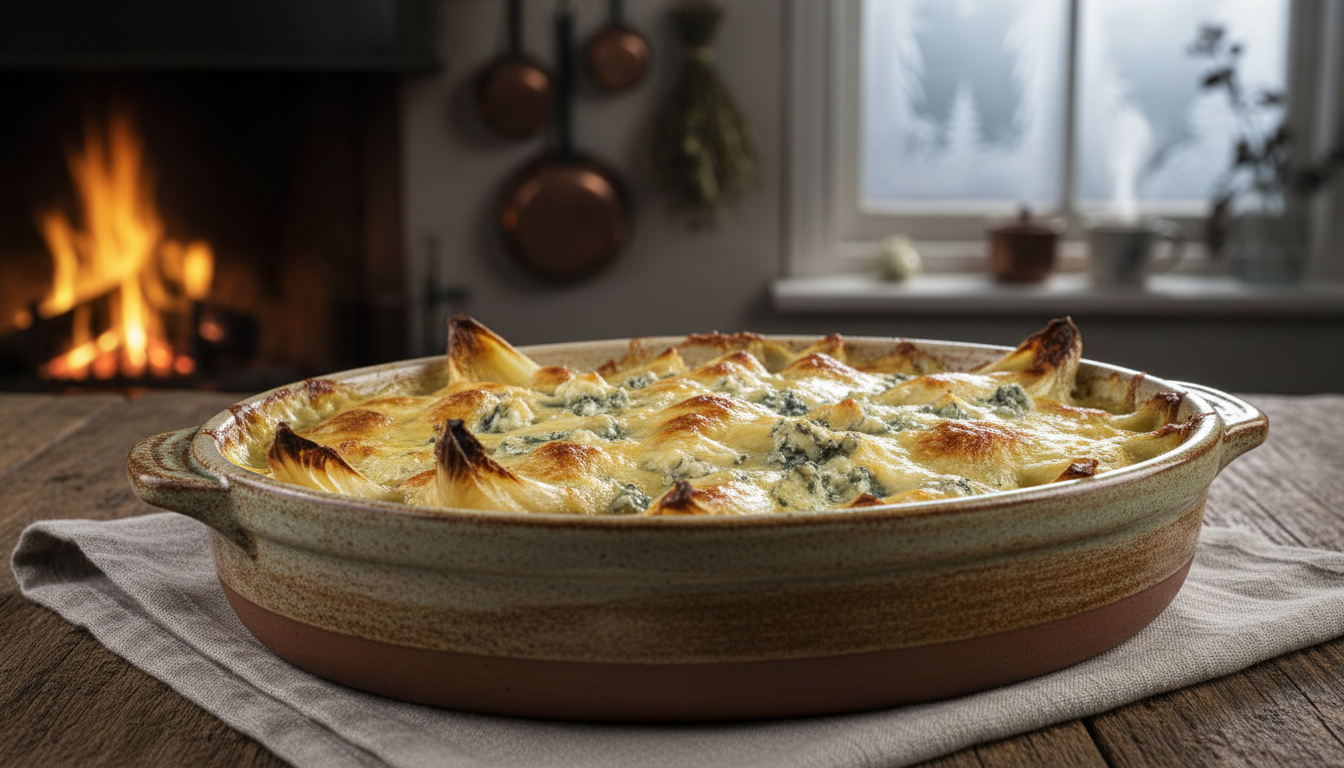 découvrez notre recette simple et gourmande d'endives gratinées au bleu, alliant douceur et saveurs fromagères pour un plat réconfortant et délicieux.