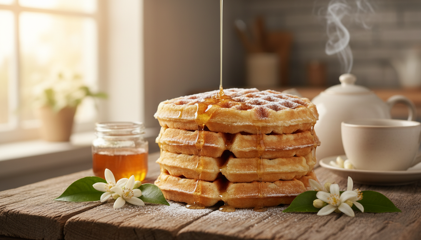 découvrez notre recette simple et gourmande de gaufres aériennes à la fleur d’oranger, parfaites pour un goûter délicieusement parfumé et léger.