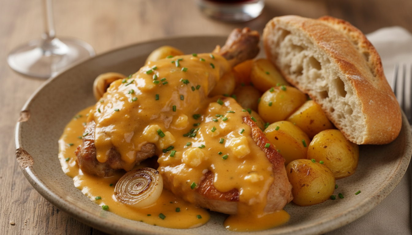 découvrez notre recette facile et savoureuse de poulet au maroilles, un plat gourmand qui ravira vos papilles en toute simplicité.