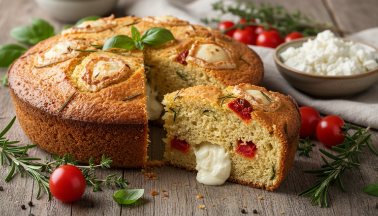 découvrez la recette gourmande du cake provençal au chèvre frais, moelleux et savoureux, idéale pour vos repas en famille ou entre amis.