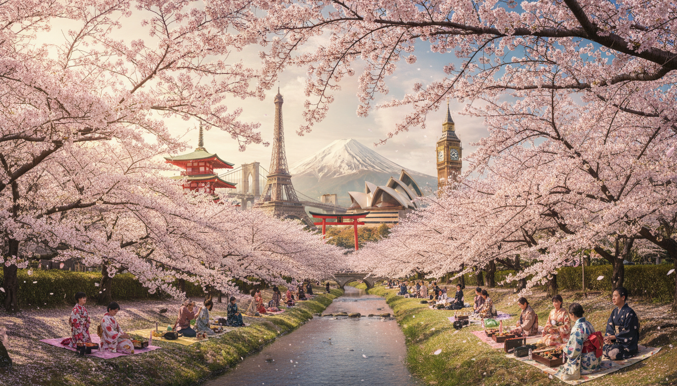 explorez en images les plus splendides floraisons de cerisiers japonais (hanami) à travers le monde et laissez-vous émerveiller par la beauté éphémère de ces jardins floraux emblématiques.