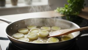 découvrez nos astuces pour réussir une fondue de poireaux fondante accompagnée d'un pavé de saumon délicatement nacré grâce à une cuisson douce et maîtrisée, pour un plat savoureux et élégant.