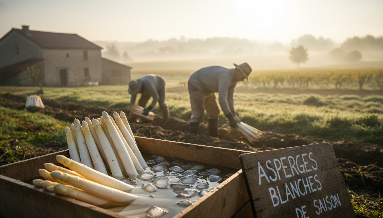 découvrez l’asperge parfaite du loudunais, entre cueillette matinale à l’aube et bain glacé, un véritable ballet quotidien pour préserver toute sa fraîcheur et saveur.