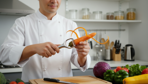 découvrez l'économe réinventé et apprenez la technique des chefs pour éplucher vos légumes dans les deux sens, rendant votre cuisine plus efficace et plus agréable.