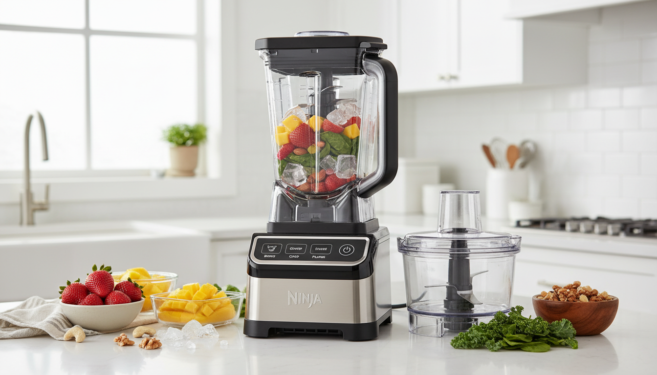 découvrez le ninja detect power blender processor pro 3-en-1, alliant puissance exceptionnelle et polyvalence pour toutes vos préparations culinaires. mixez, hachez et mélangez en un seul appareil performant et innovant.