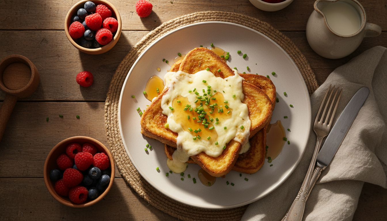 découvrez notre recette gourmande de pain perdu au fromage, une explosion de saveurs qui réveillera vos papilles à chaque bouchée.