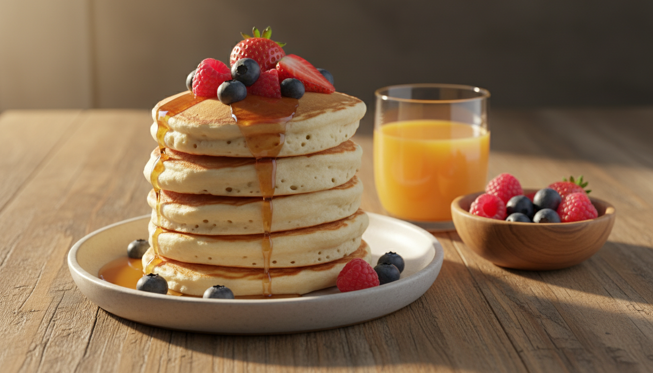 découvrez notre recette simple de pancakes légers et gourmands, idéale pour un petit-déjeuner sain et savoureux qui ravira toute la famille.