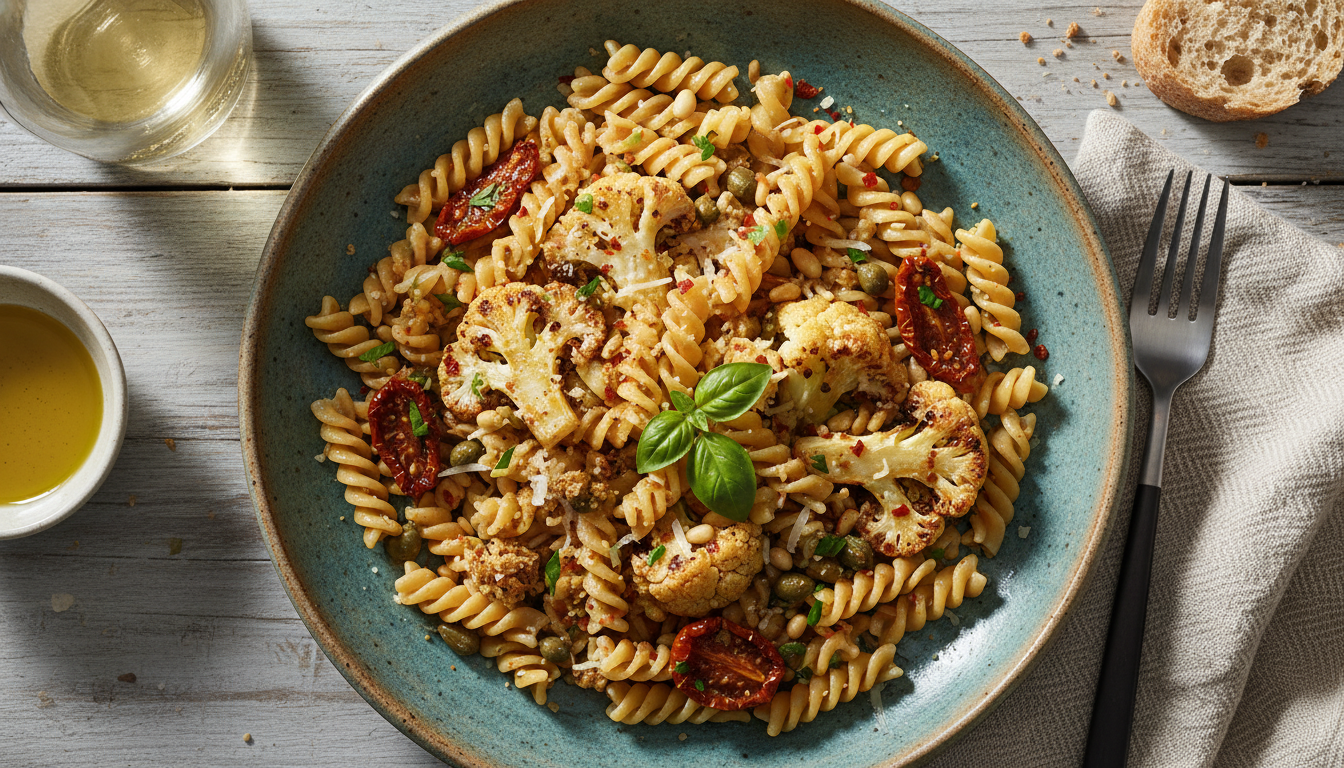 découvrez une recette légère et savoureuse de pâtes complètes au chou-fleur, idéale pour garder la ligne tout en régalant vos papilles.