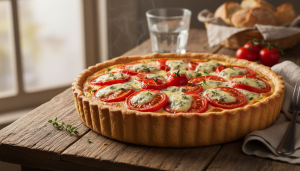 découvrez la quiche gourmandise alliant tomates juteuses et bleu fondant pour une harmonie de saveurs irrésistible et raffinée.