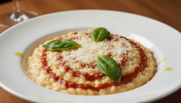 découvrez notre recette légère de risotto à la sauce tomate fraîche, agrémentée de parmesan fondant pour un plat savoureux et équilibré.