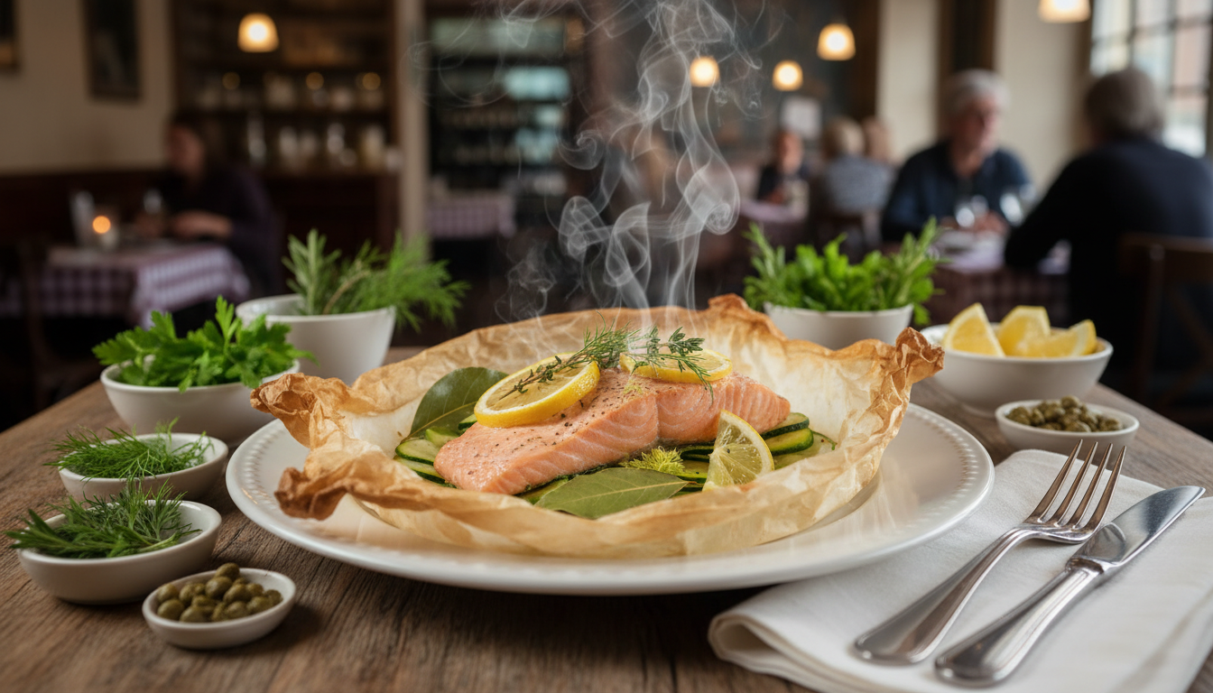 découvrez une recette savoureuse de saumon en papillote, délicatement parfumé aux herbes fraîches et enrichi de fromage crémeux pour un plat léger et gourmand.