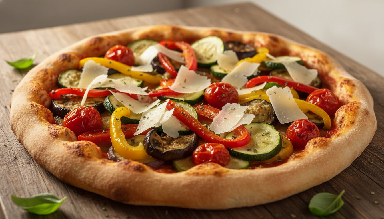 découvrez notre recette gourmande de pizza aux légumes marinés, sublimée par le goût unique du parmigiano reggiano pour un repas coloré et savoureux.