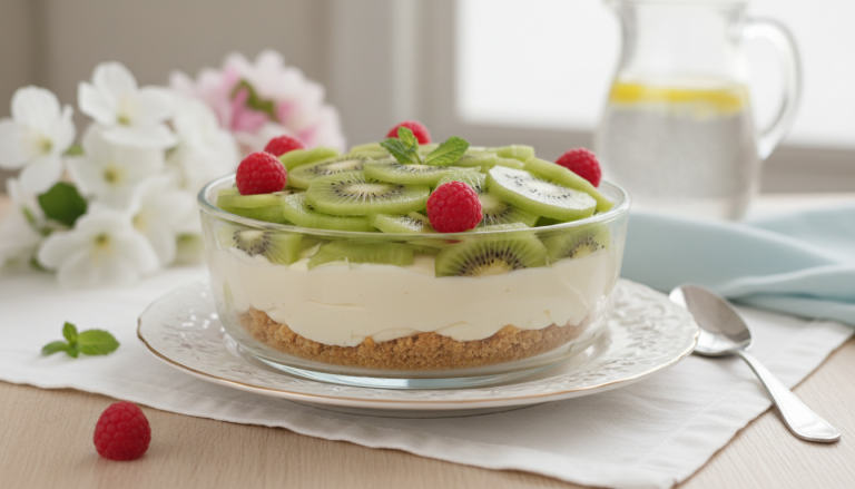 découvrez un dessert fruité et sans cuisson alliant le croquant du kiwi à une crème veloutée, une douceur qui ravira tous les gourmands en quête de fraîcheur et de simplicité.
