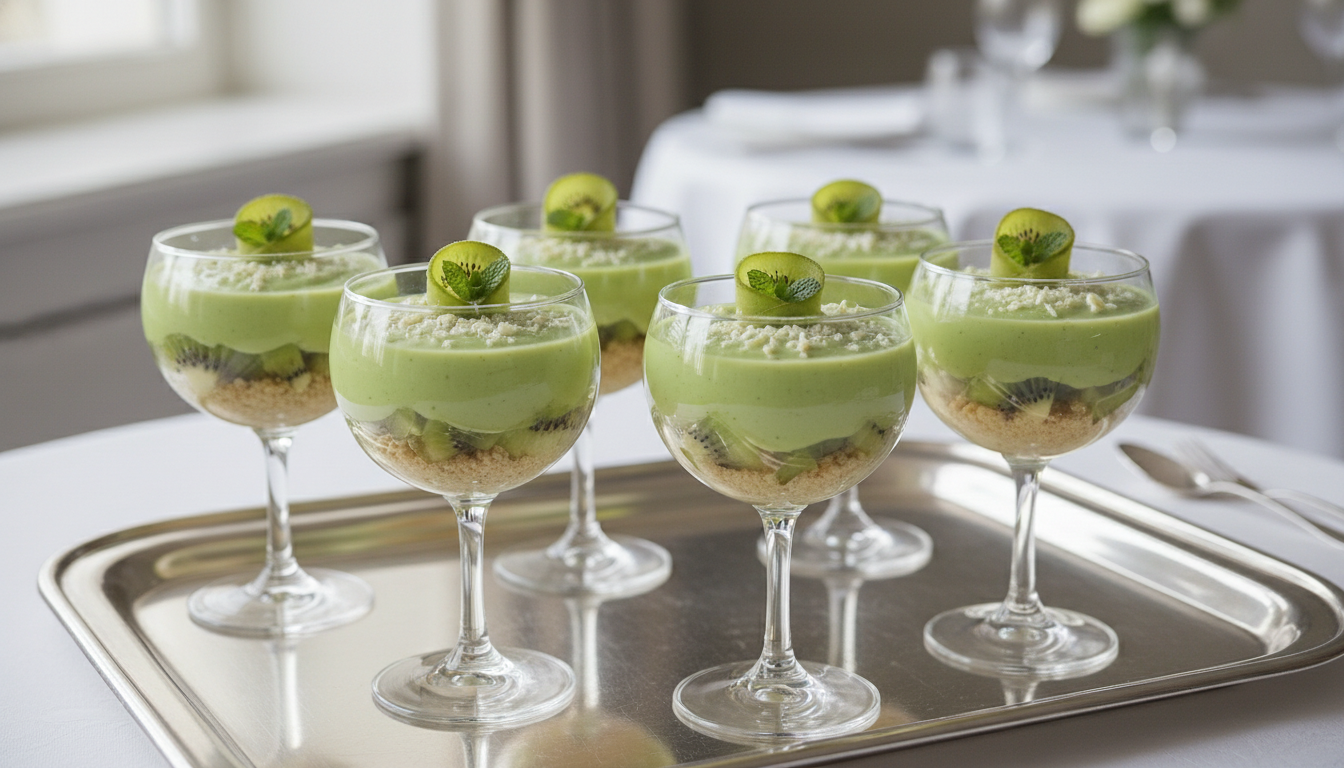 découvrez un dessert fruité irrésistible : sous le croquant du kiwi se cache une crème veloutée, une recette sans cuisson qui ravira tous les gourmands.