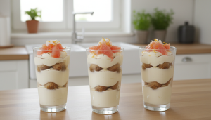 découvrez notre recette de tiramisu délicat au fromage frais, agrémenté d'éclats acidulés de pamplemousse pour une explosion de saveurs unique et rafraîchissante.