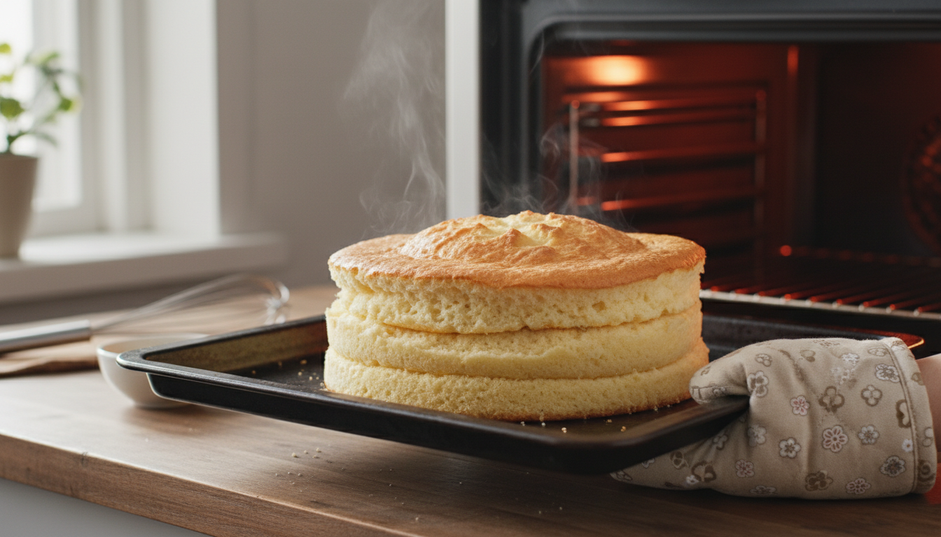 découvrez un miracle gourmand avec une seule pâte versée qui révèle trois couches de gâteau à la vanille, pour un dessert étonnant et délicieux dès la sortie du four.