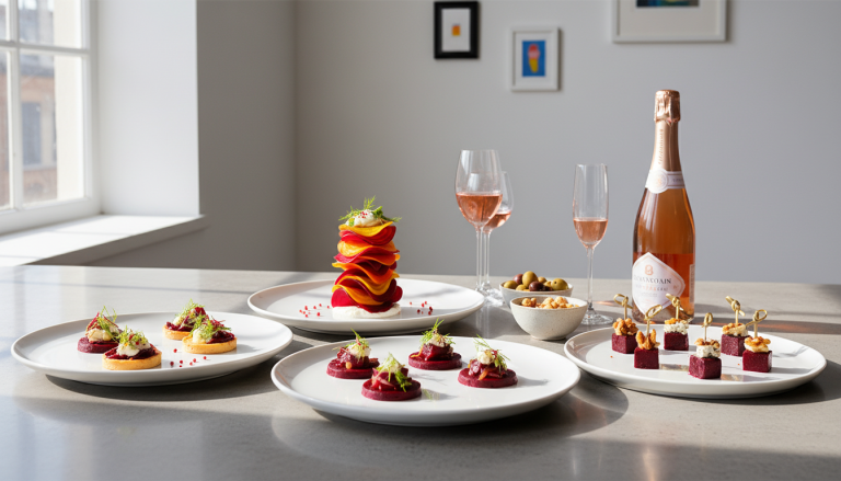 découvrez des bouchées apéritives à base de betteraves, colorées, fraîches et élégantes, parfaites pour impressionner lors de vos réceptions avec une touche digne des grands chefs.