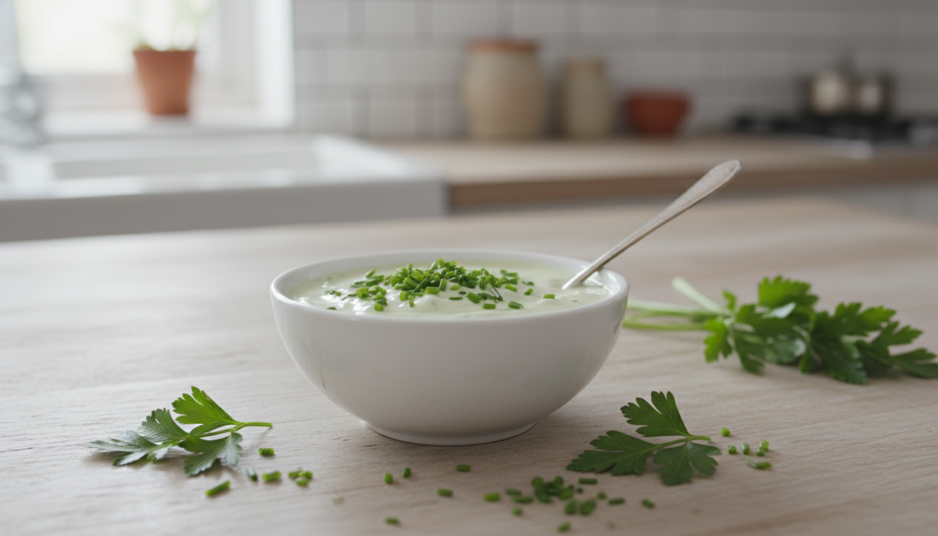 découvrez nos brochettes légères d’aiguillettes de poulet panées, servies avec une délicate sauce au fromage blanc aux fines herbes, pour un repas savoureux et équilibré.