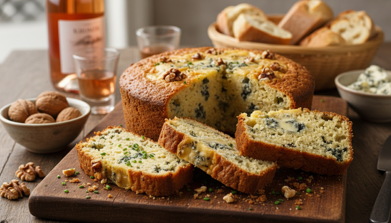 découvrez notre recette facile et gourmande de cake moelleux au roquefort et noix croquantes, parfaite pour un apéritif original et délicieux.