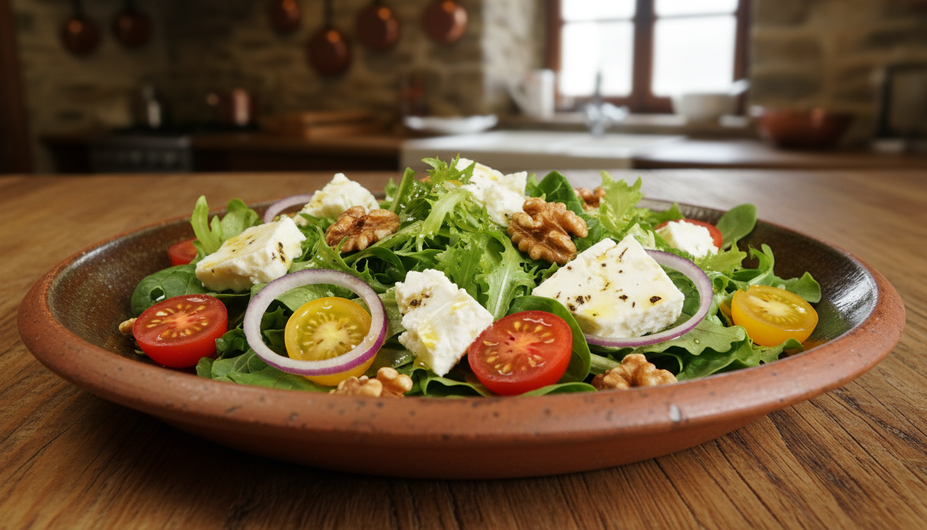 découvrez la recette authentique de la salade au fromage de brebis délice basque, une délicieuse combinaison de saveurs traditionnelles et gourmandes.