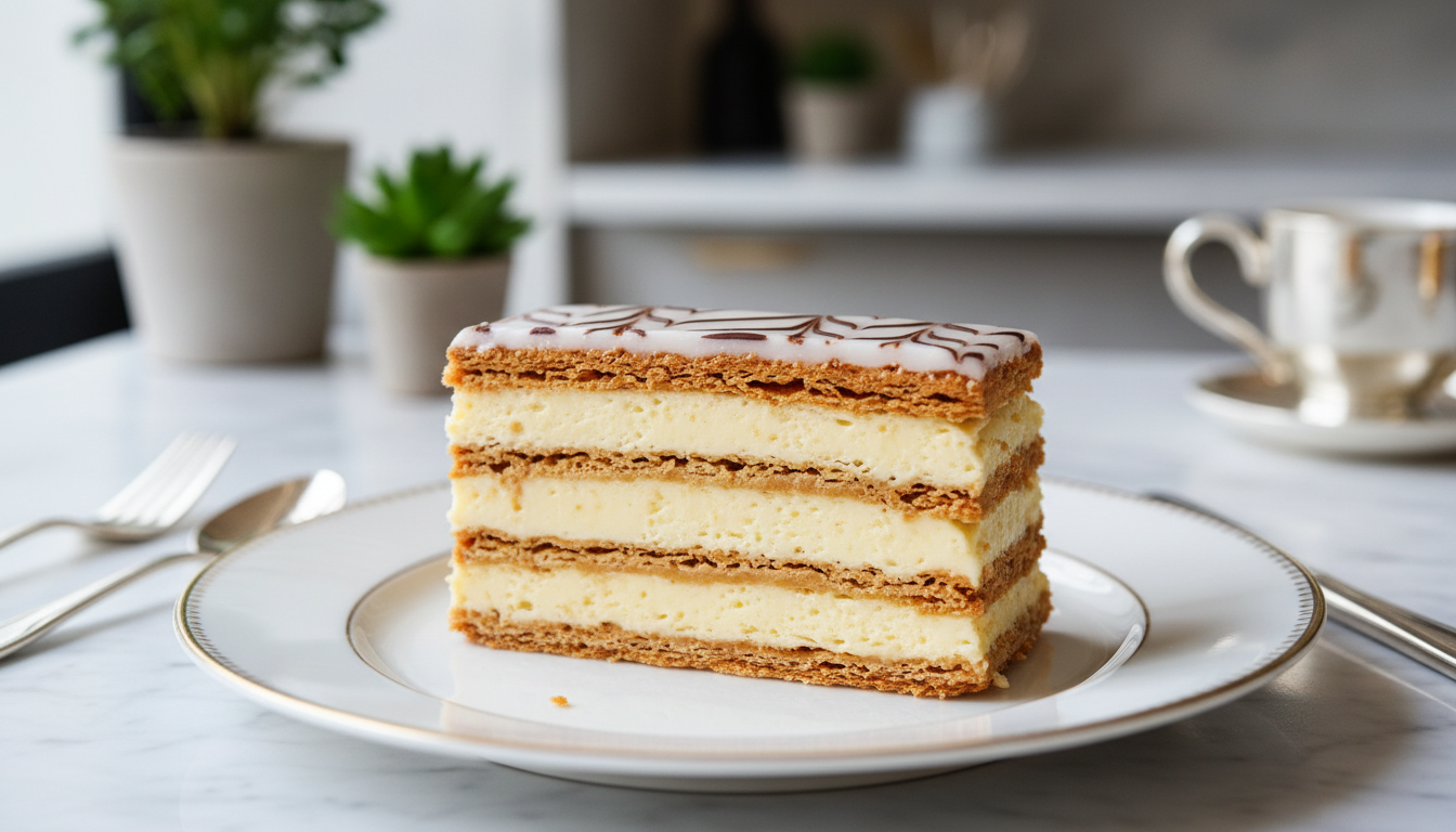 découvrez la recette gourmande du mille-feuille à la crème pâtissière légère, un dessert délice croquant alliant douceur et finesse pour ravir vos papilles.