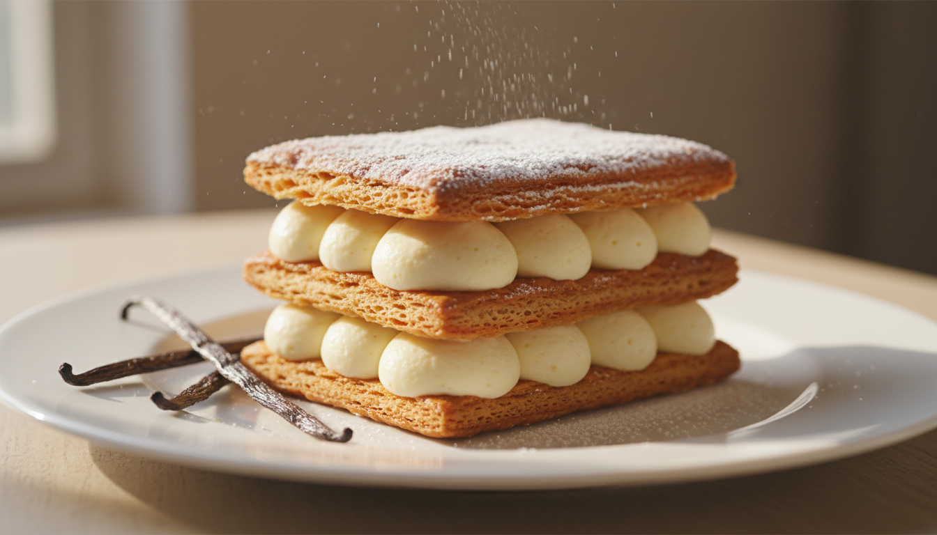 découvrez la recette gourmande du mille-feuille à la crème pâtissière légère, un délice croquant alliant élégance et douceur pour régaler vos papilles.