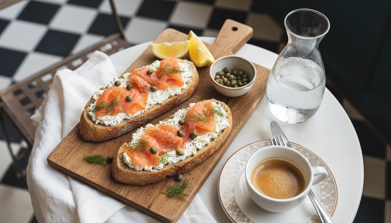 découvrez la tartine gourmande délice marin : une savoureuse association de fromage frais onctueux et de saumon fumé délicat, idéale pour un repas frais et élégant.